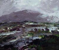 Avril Lyons, Storm Series No. 13, acrylic on panel, 17 x 20 cm, 2013 SOLD