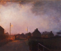 Maeve McCarthy, Approaching Night, Brandon, 50 x 60 cm, oil & tempera on board, 2015